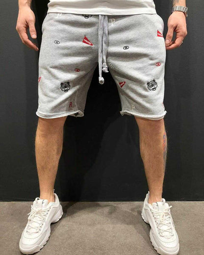 Herren Sweatshorts Bequem Elastisch Farbenfroh Sportlich