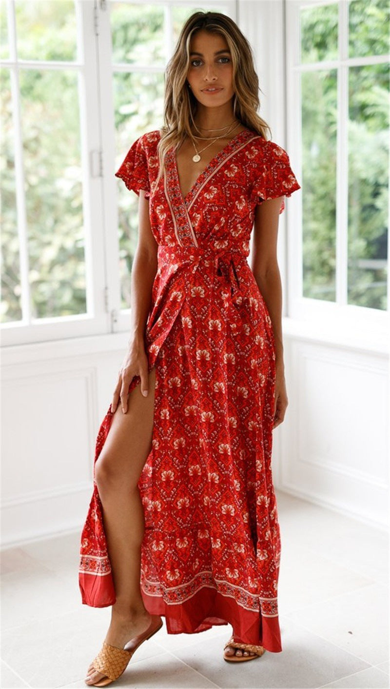 Blumenkleid Damen Sexy Sommerkleid