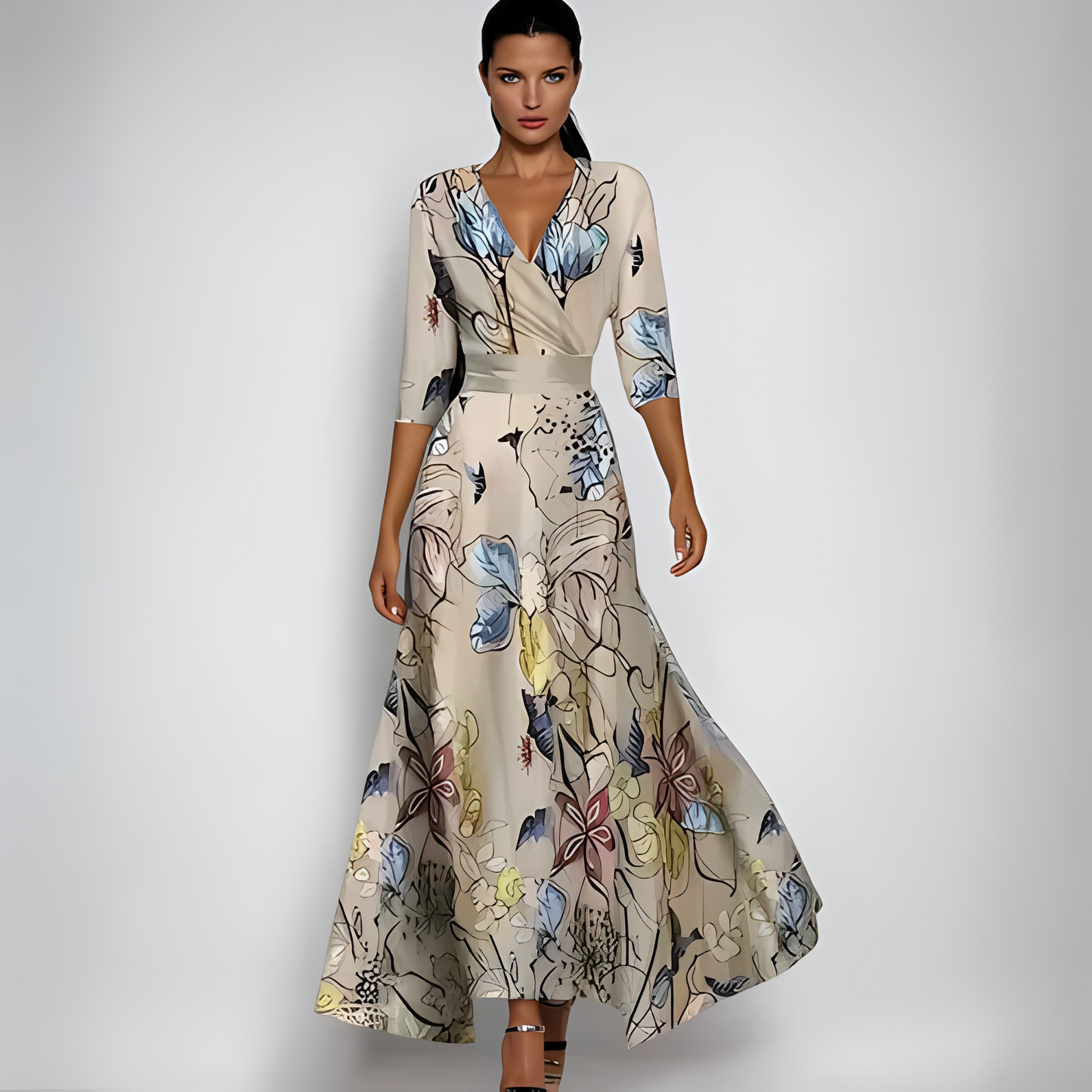 Damenkleid Blumenmuster Sommerkleid Elegant