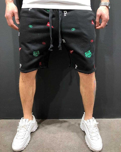 Herren Sweatshorts Bequem Elastisch Farbenfroh Sportlich