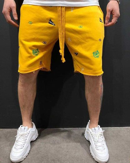 Herren Sweatshorts Bequem Elastisch Farbenfroh Sportlich