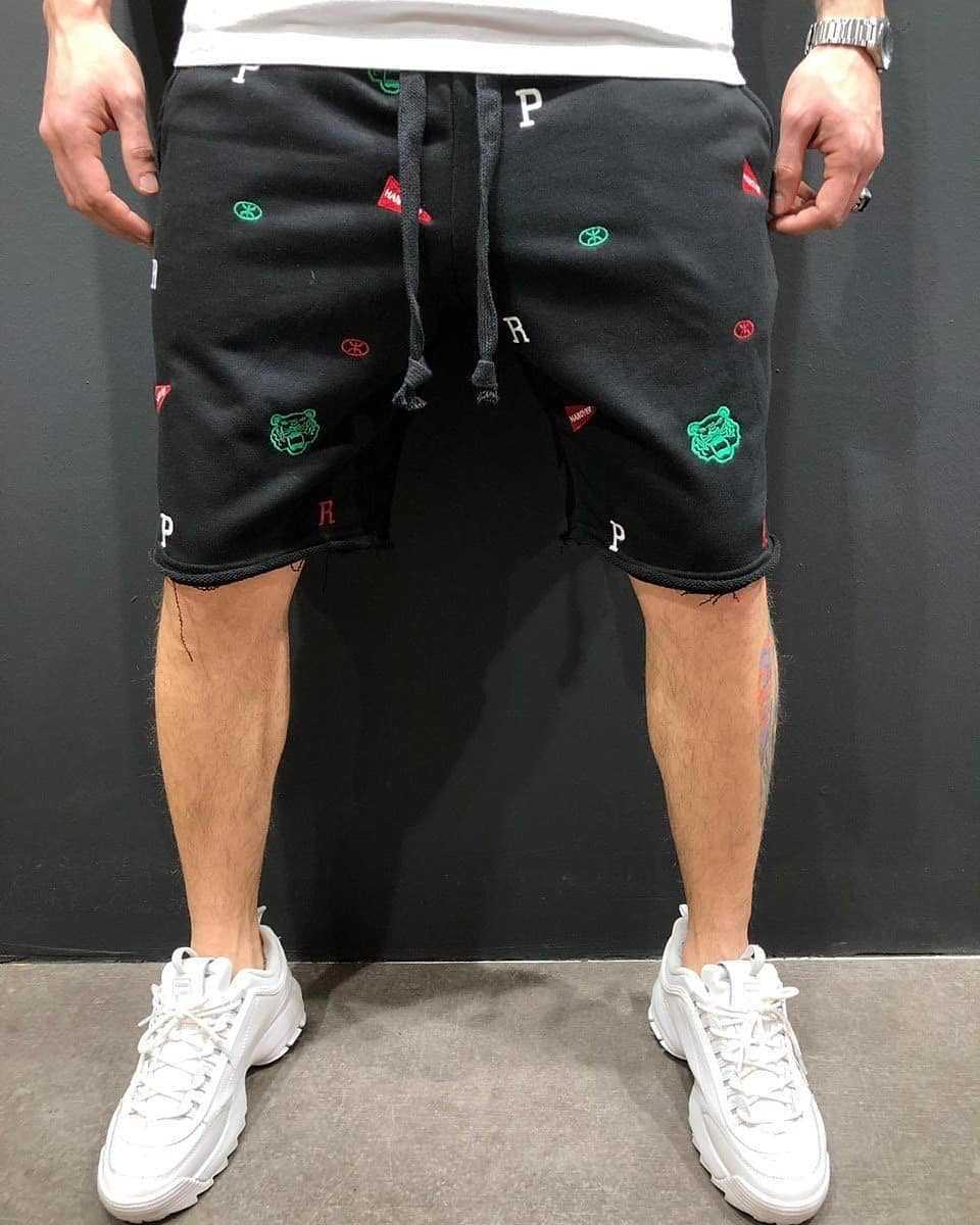 Herren Sweatshorts Bequem Elastisch Farbenfroh Sportlich