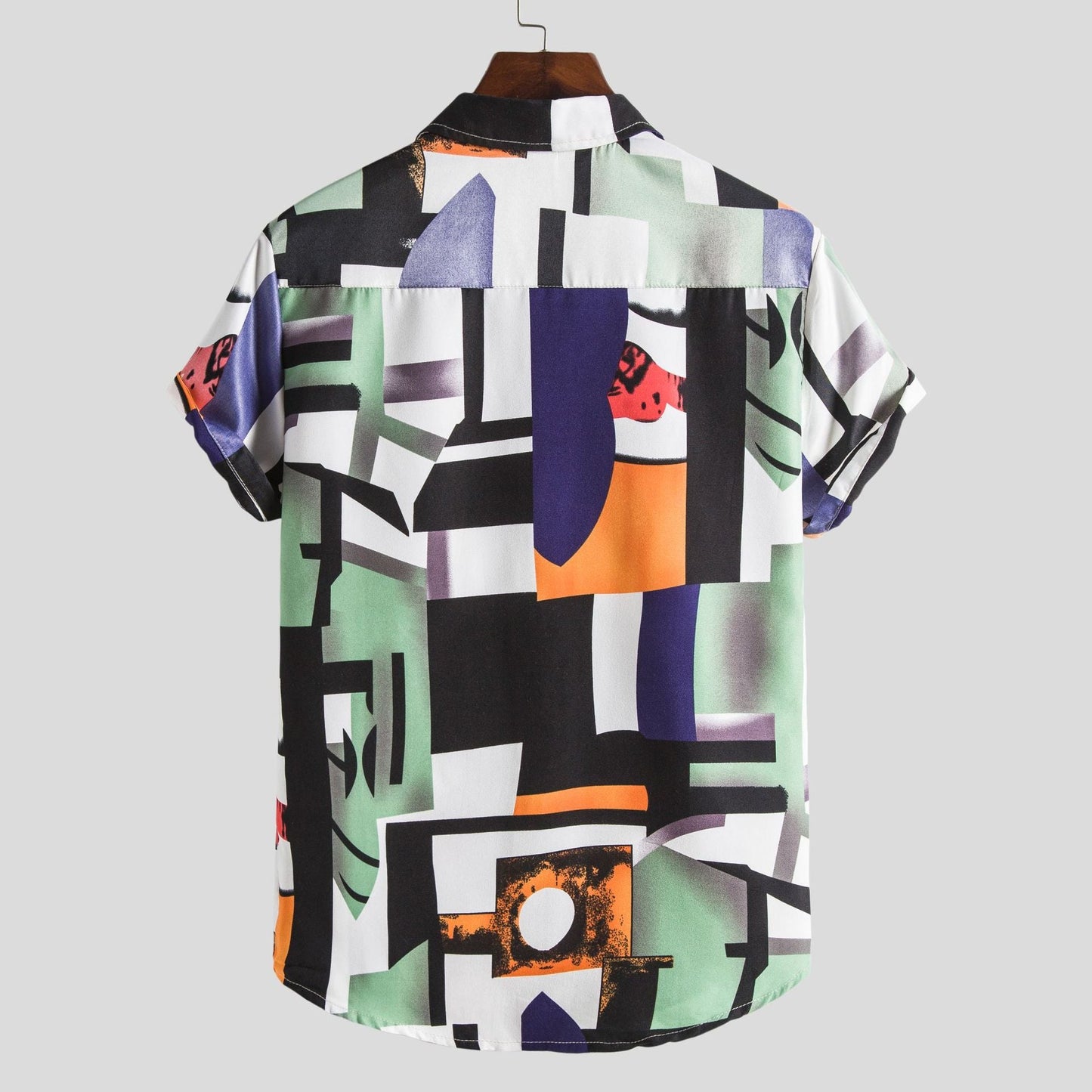 Herren Kurzarmhemd Modern Grafik Muster Bequem