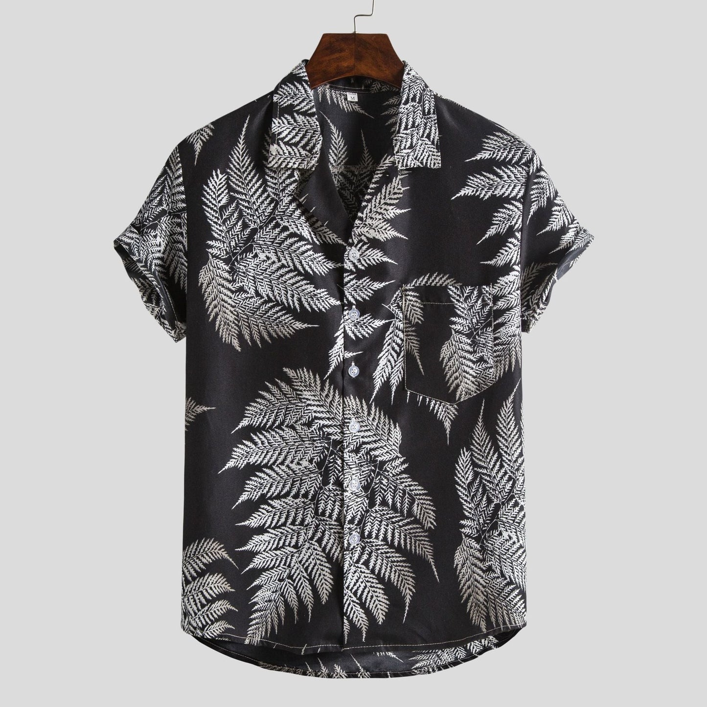 Herren Kurzarmhemd Blumenmuster Bequem Modern