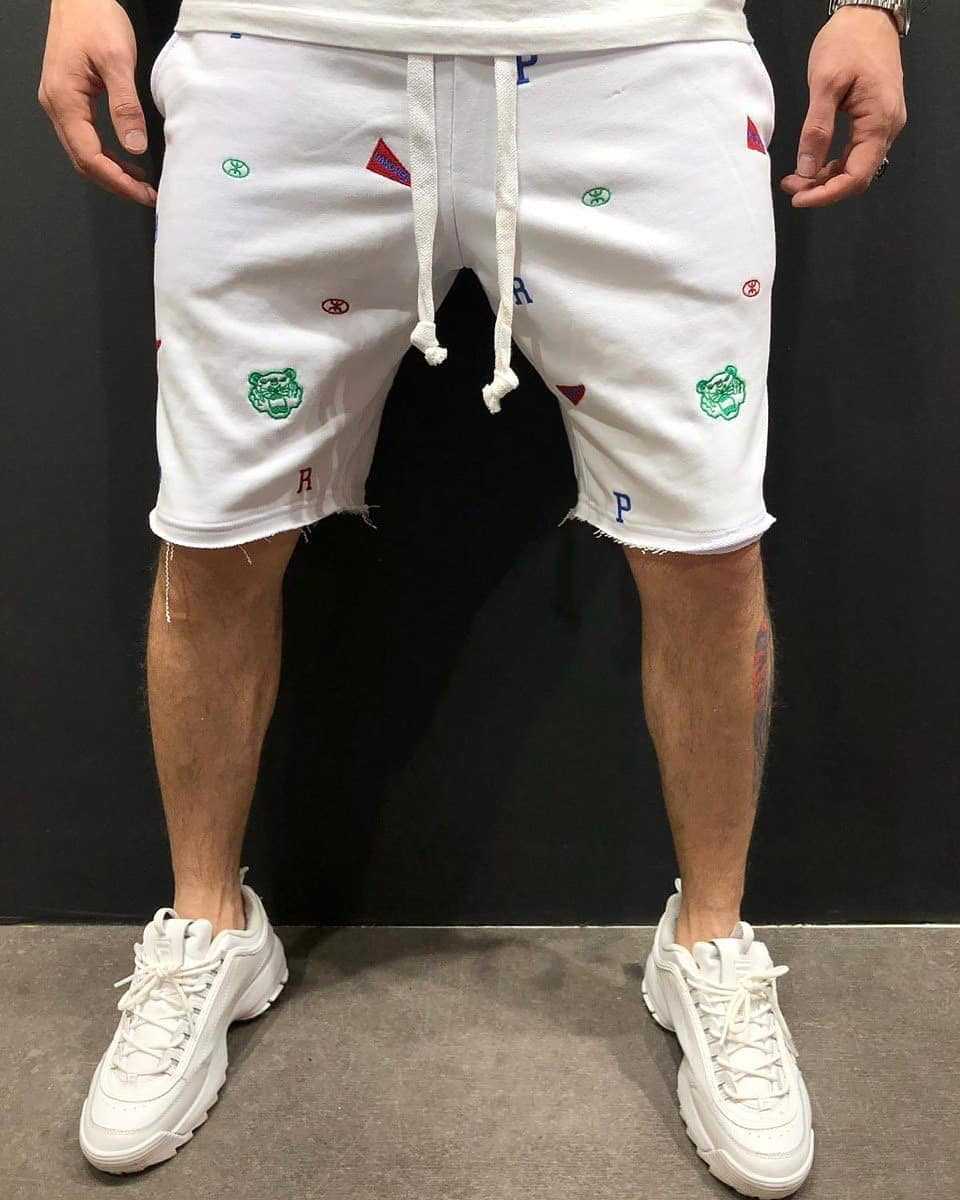 Herren Sweatshorts Bequem Elastisch Farbenfroh Sportlich