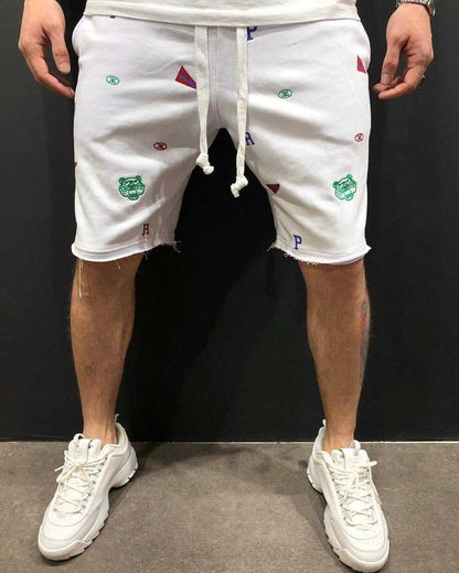 Herren Sweatshorts Bequem Elastisch Farbenfroh Sportlich