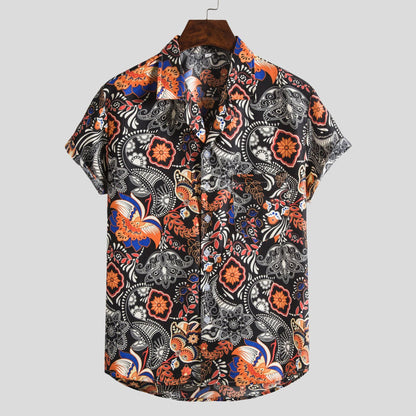 Männer Kurzarmhemd Allover-Druck Trendy Berlin Style - BerlinGlamour
