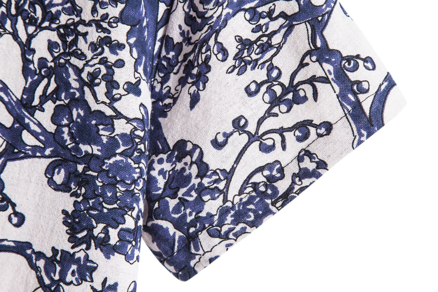 Herren Hemd Kurzarm Blumenmuster Leger Modern