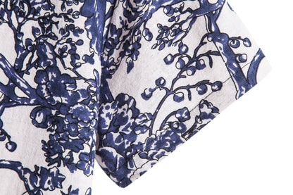 Herren Hemd Kurzarm Blumenmuster Leger Modern