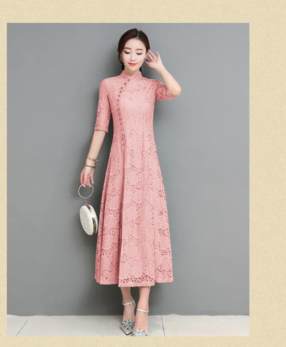 BerlinGlamour Spitzen-Qipao: Sommerkleid für Mädchen