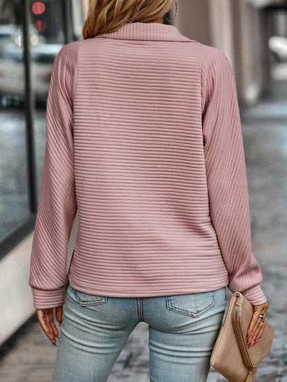 Damen Pullover Frühjahr Halb-Reißverschluss Modern
