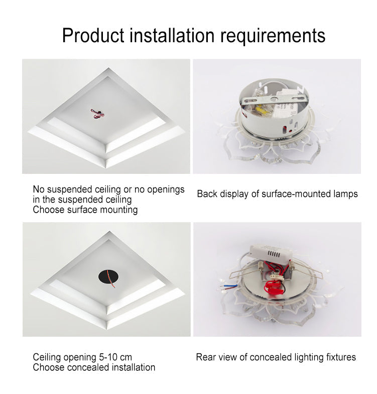 LED Kristall Deckenleuchte Blumenförmig Moderne Dimmbar