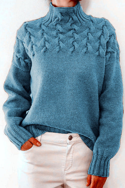 Strickpullover Rollkragen Einfarbig Lässig