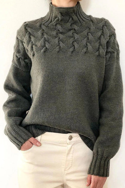 Strickpullover Rollkragen Einfarbig Lässig