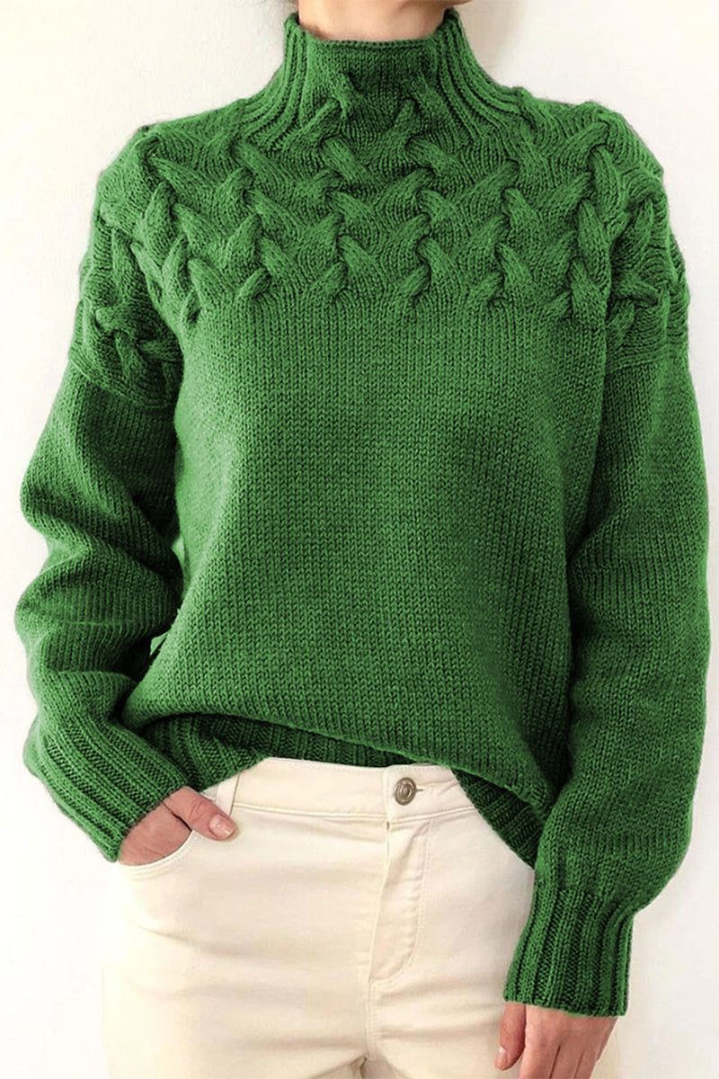 Strickpullover Rollkragen Einfarbig Lässig
