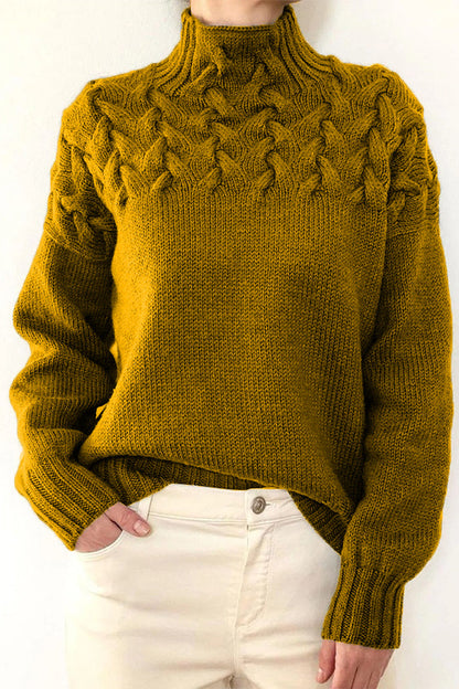 Strickpullover Rollkragen Einfarbig Lässig