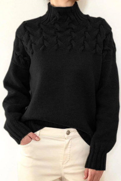 Strickpullover Rollkragen Einfarbig Lässig