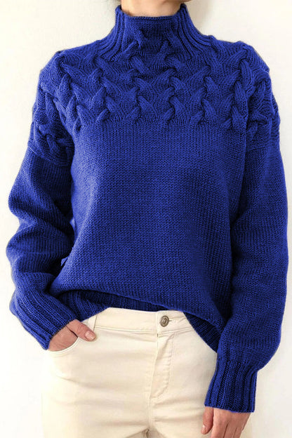 Strickpullover Rollkragen Einfarbig Lässig