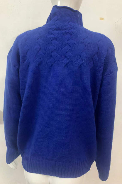 Strickpullover Rollkragen Einfarbig Lässig