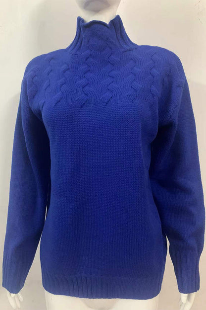 Strickpullover Rollkragen Einfarbig Lässig - BerlinGlamour
