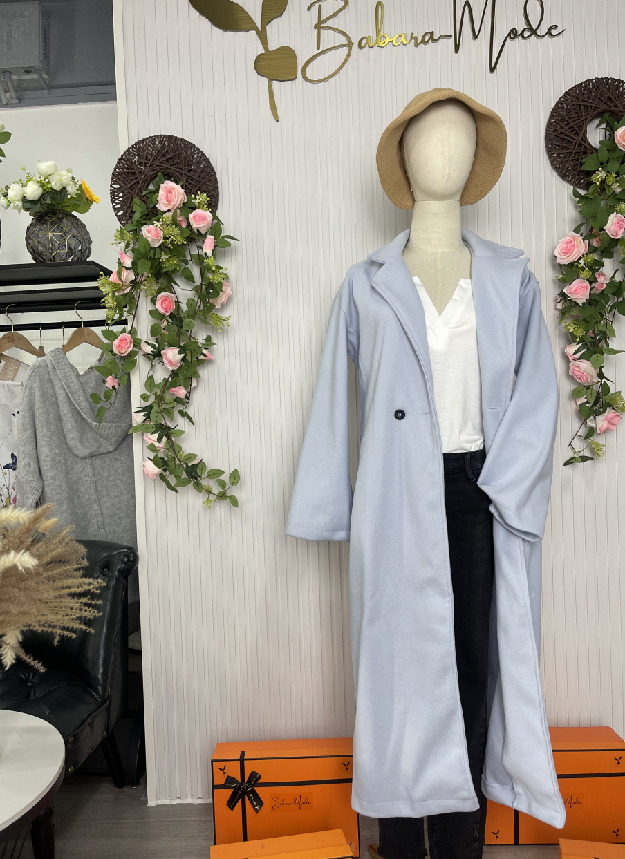Lang Damen Trenchcoat mit Kapuze Schwarz - BerlinGlamour
