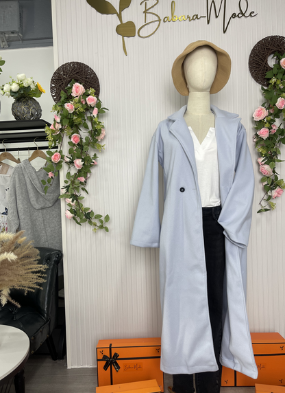 Lang Damen Trenchcoat mit Kapuze Schwarz - BerlinGlamour