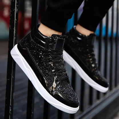 Herren Basket Schuhe Glänzend Metallic Effekt