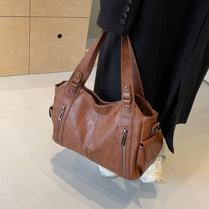 Vegane Schultertasche mit Crossbody-Option Stilvoll Braun