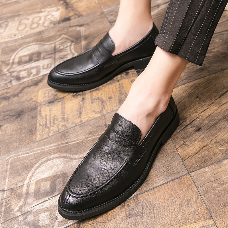 Herren Loafers Elegante Runde Spitze Lederschuhe