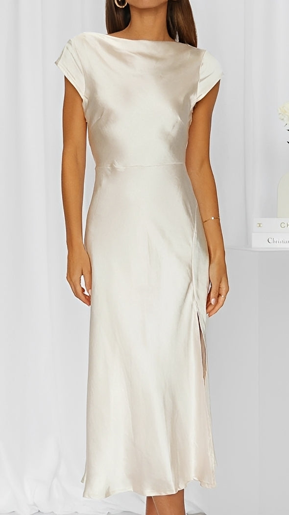 Elegantes Midikleid Damen Flügelärmel Modern - BerlinGlamour