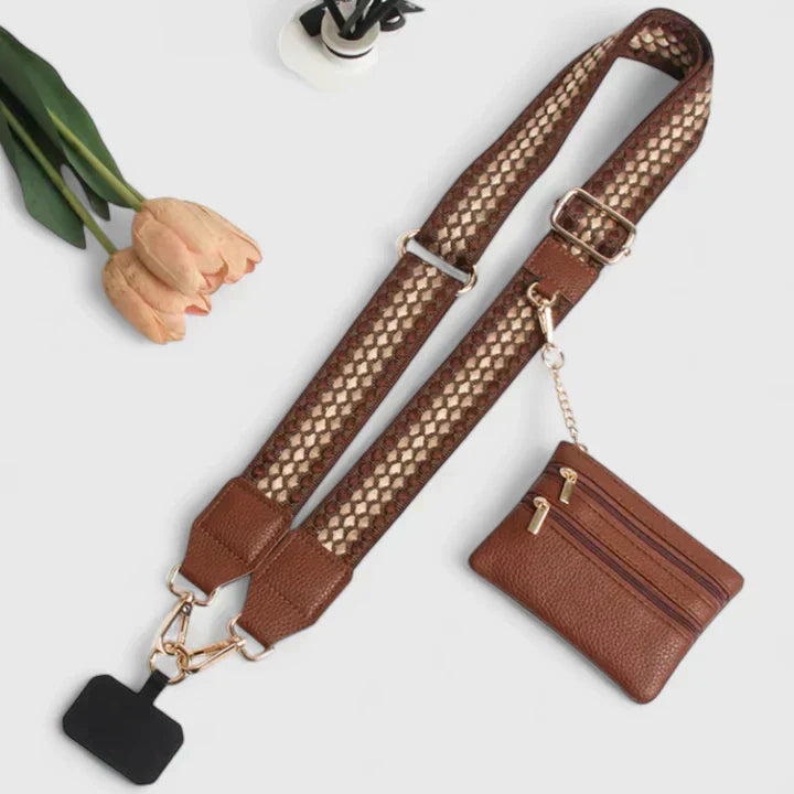 Damen Umhängetasche Elegante Handytasche Leder
