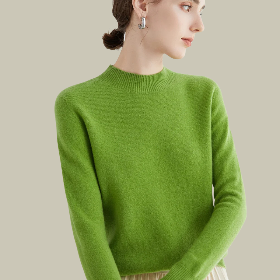 Damen Rollkragenpullover Merinowolle Warm Winter