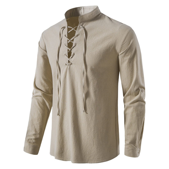 Herren Freizeitshirt Modern Leinwand Optik - BerlinGlamour