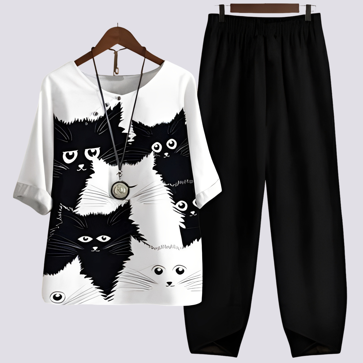 Damen Set mit Print Bequem Stilvoll