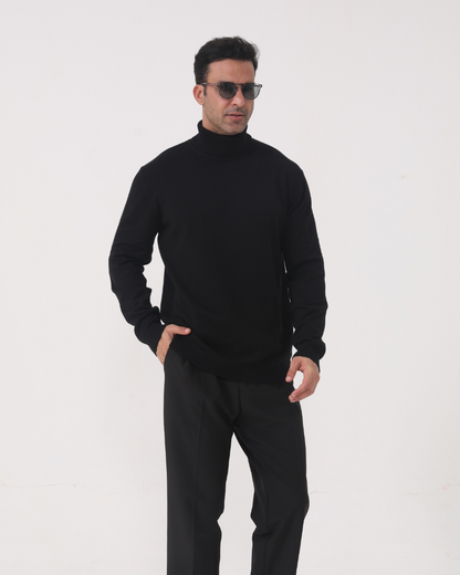 Herren Strickpullover Slim Fit Rollkragen Modern