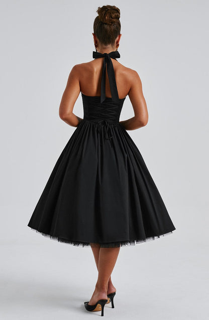 Hochzeitskleid Damen Midi Kleid für Gäste Elegant