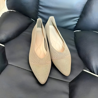 Damen Flache Schuhe Casual Knit Schuhe Spitze Zehen