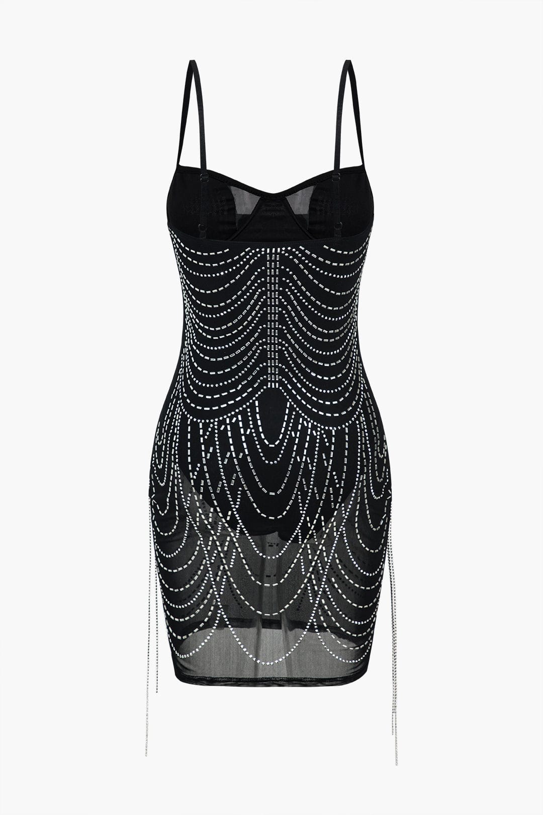 Glitzerndes Minikleid Strass Verziert Elegant