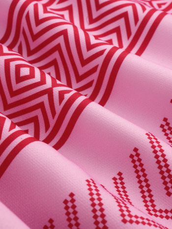 Damen Maxikleid Ethno Muster Träger Schlitz