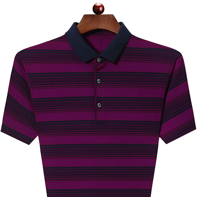 Herren Polohemd Streifen Modern Slim Fit