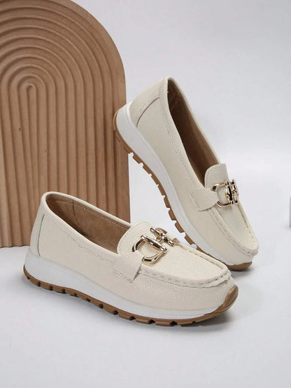 Damen Loafers Elegant Metallbesatz Bequem