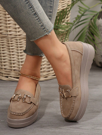 Damen Loafers Elegant Metallbesatz Bequem