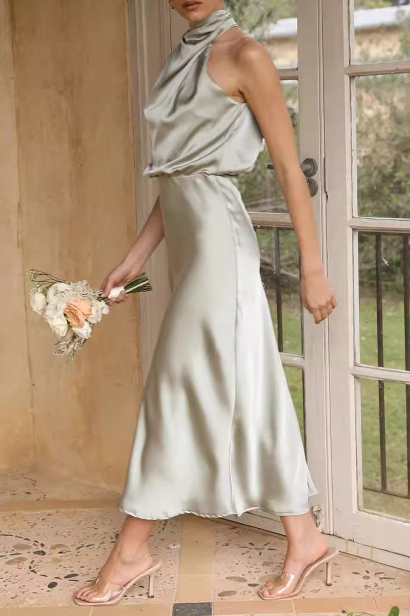 Elegante Damenrockkleid Faltkragen Einzelstück