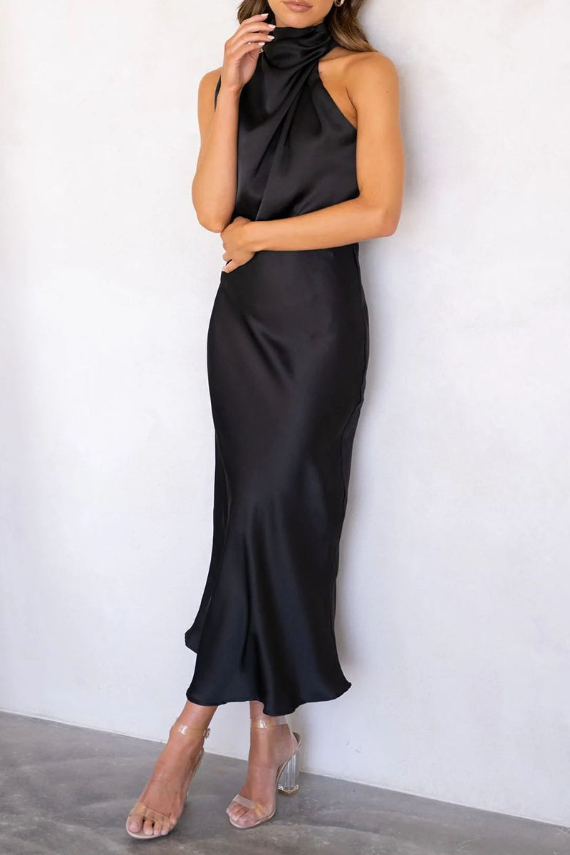 Elegante Damenrockkleid Faltkragen Einzelstück