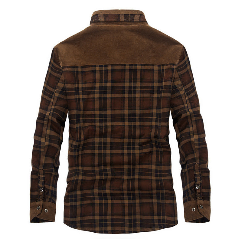 Herren Flanelljacke Warm Fleece Karomuster Modern