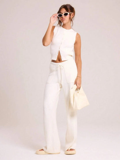 Cropped Top Weich Minimalistisch Knopfleiste Frauen