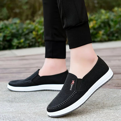 Herren Segeltuchschuhe Slip On Bequem Leicht