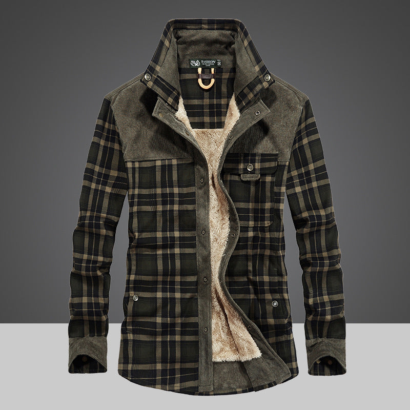 Herren Flanelljacke Warm Fleece Karomuster Modern