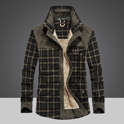 Herren Flanelljacke Warm Fleece Karomuster Modern