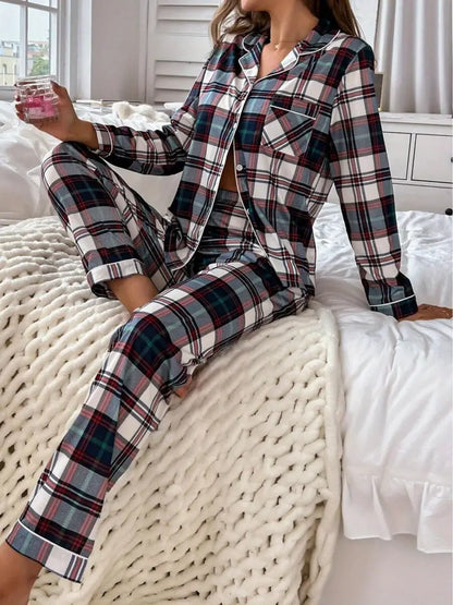 Damen Schlafanzug Set Bequem Glanzstoff - BerlinGlamour